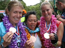 Erholtz, third, Gongot, first and Anna Frost second