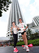 Suzy Walsham and Matthias Jahn, Swissotel Vertical Marathon winners 